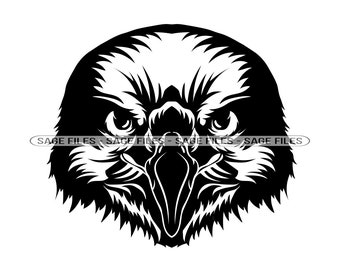 Hawk Mascot SVG, Hawk Face SVG, Hawk Head Svg, Hawk Svg, Hawk Dxf, Hawk Png, Hawk Clipart, Hawk Files, Eps