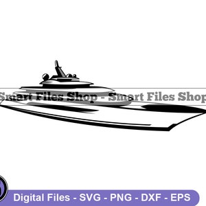 Superyacht Svg, Yacht Svg, Sailing Svg, Luxury Yacht Svg, Yacht Dxf, Yacht Png, Yacht Clipart, Yacht Files, Eps