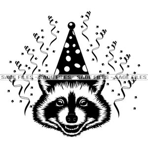 Raccoon Birthday Svg, Raccoon Svg, Birthday Party Svg, Birthday Svg, Raccoon Dxf, Raccoon Png, Raccoon Clipart, Raccoon Files, Eps