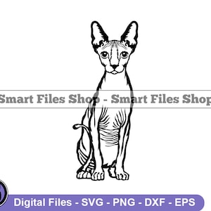 Sphynx Cat #2 SVG, Sphynx Cat Svg, Cat Svg, Pet Svg, Sphynx Dxf, Cat Png, Cat Clipart, Cat Files, Cat Eps