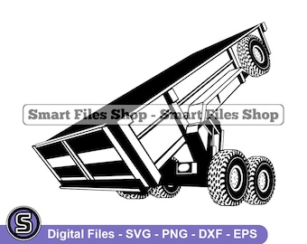 Dump Truck Trailer #2 Svg, Dump Truck Svg, Trucker Svg, Construction Svg, Contractor Svg, Dump Truck Dxf, Png, Clipart, Files, Eps
