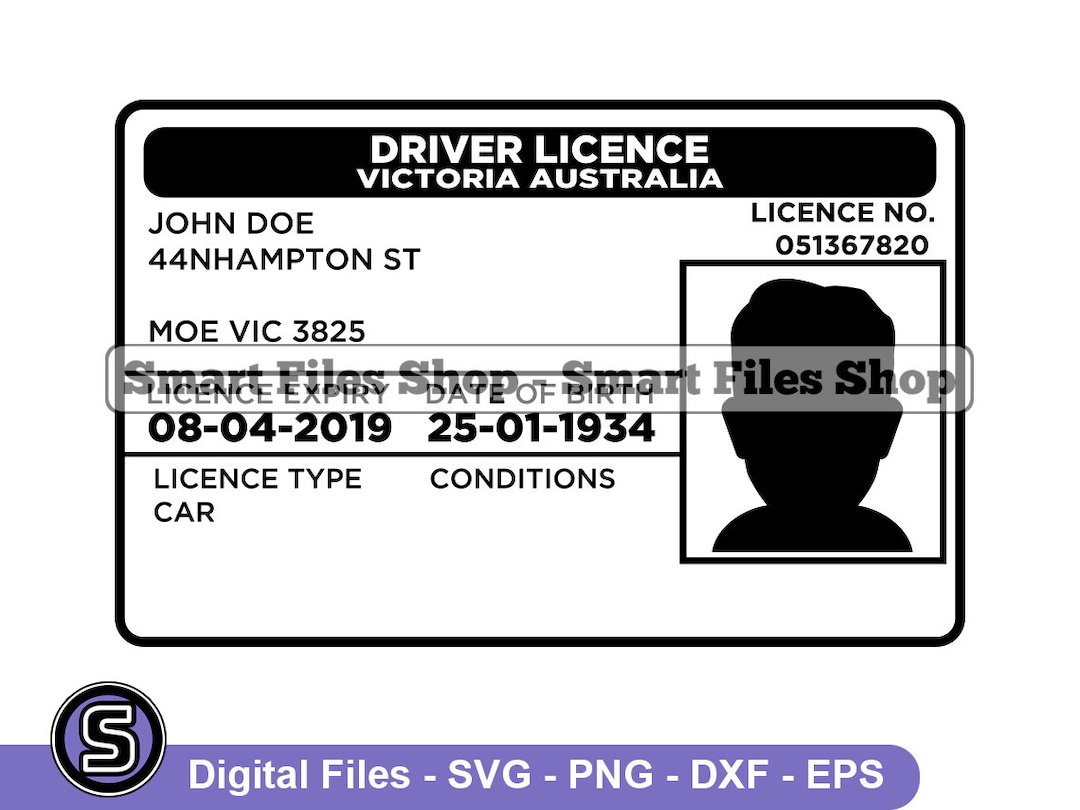 Australia Drivers Licence Template Svg, Drivers Licence Svg, ID Svg, Identification Svg, Drivers