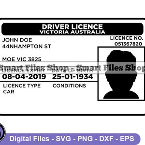 Australië Rijbewijs Sjabloon Svg, Rijbewijs Svg, ID Svg, Identificatie Svg, Rijbewijs Dxf, Png, Clipart, Bestanden, Eps