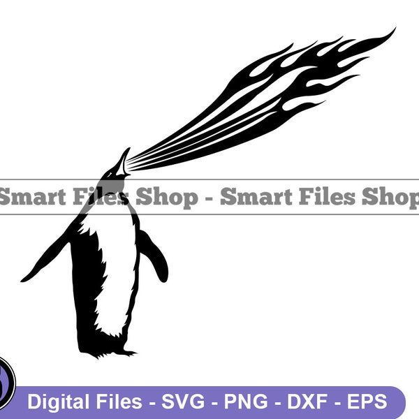 Fire Breathing Penguin SVG, Fire Breathing Svg, Fire Breathing Penguin Dxf, Fire Breathing Penguin Png, Penguin Clipart, Penguin Files