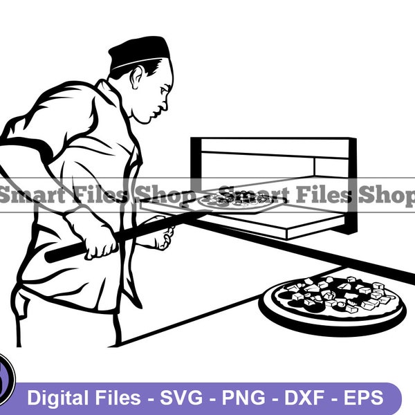 Pizza Chef SVG, Pizza Svg, Pizzeria Svg, Pizza Dxf, Pizza Png, Pizza Clipart, Pizza Files, Eps