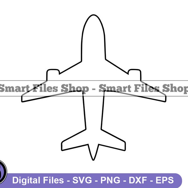 Airplane Icon Outline Svg, Airplane Svg, Jumbo Jet Svg, Airplane Dxf, Airplane Png, Airplane Clipart, Airplane Files, Eps