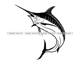 Marlin Fishing #8 Svg, Marlin Svg, Marlin Logo Svg, Fish Svg, Fishing Svg, Marlin Fishing Dxf, Marlin Fishing Png, Clipart, Files, Eps