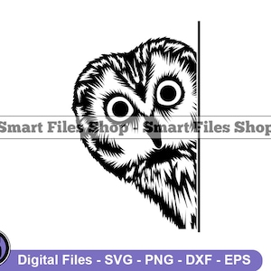 Peeking Owl Svg, Owl Svg, Owl Design Svg, Forest Creatures Svg, Owl Dxf, Owl Png, Owl Clipart, Owl Files, Eps