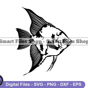 Angelfish Svg, Aquarium Fish Svg, Fish Svg, Pet Fish Svg, Angelfish Dxf, Angelfish Png, Angelfish Clipart, Angelfish Files, Eps