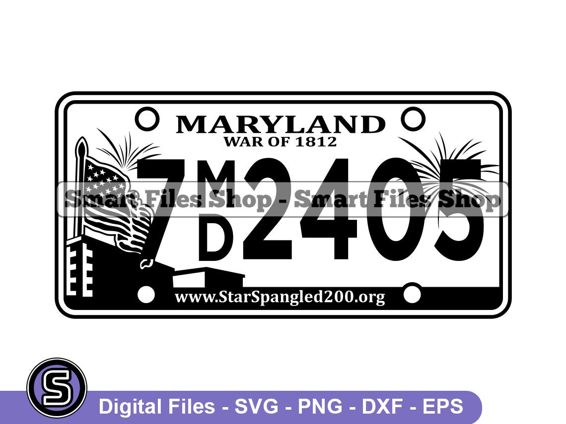 Maryland Licence Plate Svg Maryland Svg Driving Svg Driver | Etsy