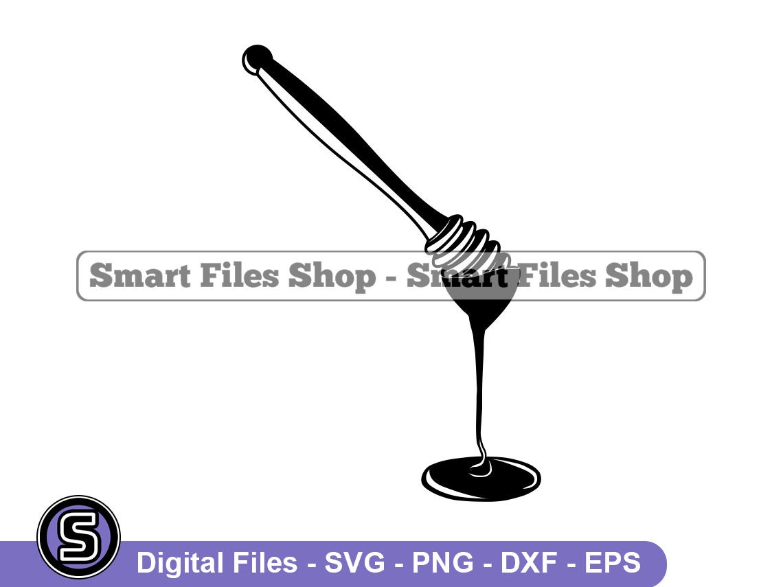 Honey Dipper Logo 2 Svg Honey Dipper Svg Honey Svg Honey Etsy