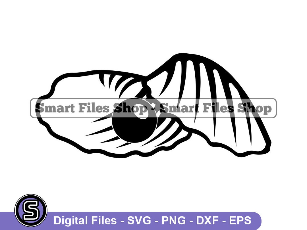 Clam Pearl 4 Svg, Pearl Svg, Clam Svg, Sea Shell Svg, Clam Pearl Dxf