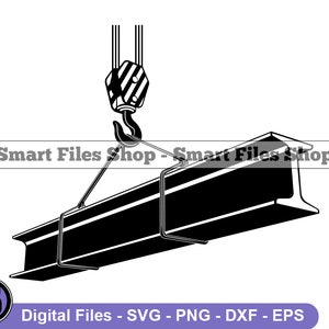 Crane Hook With Steel Beam Svg, Crane Hook Svg, Hook Svg, Construction Svg, Crane Hook Dxf, Crane Hook Png, Crane Hook Clipart, Files, Eps