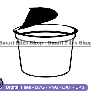 Plastic Yogurt Container Svg, Yogurt Container Svg, Yogurt Svg, Yogurt Dxf, Yogurt Png, Yogurt Clipart, Yogurt Files, Eps