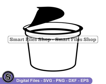 Plastic Yogurt Container Svg, Yogurt Container Svg, Yogurt Svg, Yogurt Dxf, Yogurt Png, Yogurt Clipart, Yogurt Files, Eps