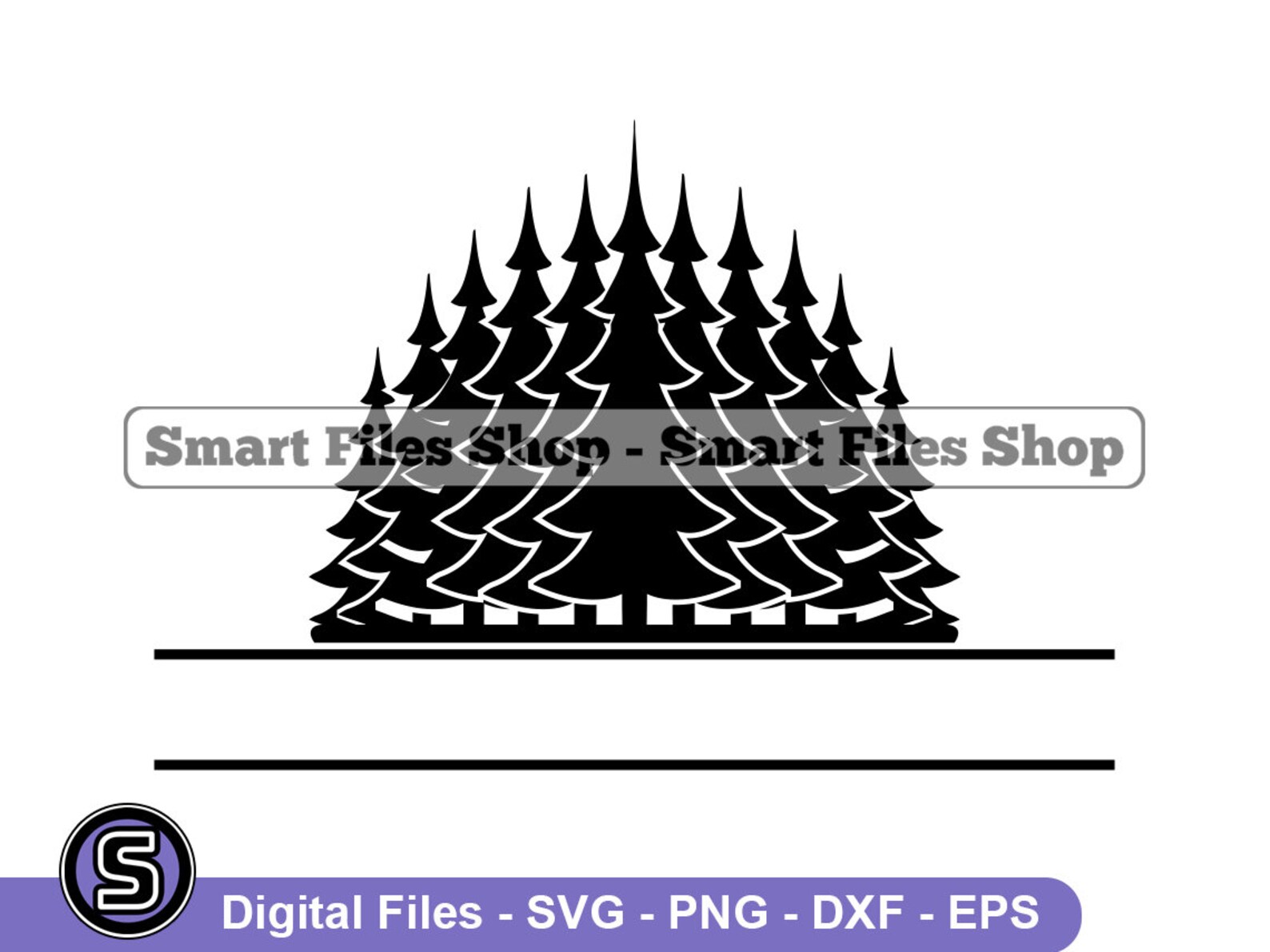 Forest Split Monogram Logo Svg Forest Svg Woods Svg Trees - Etsy