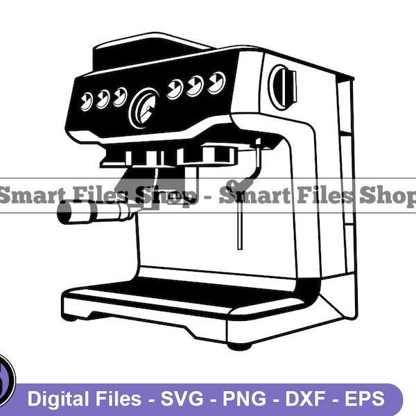 Coffee Machine Svg, Coffee Svg, Espresso Machine Svg, Capucino Svg, Coffee Dxf, Coffee Png, Coffee Clipart, Coffee Files, Eps