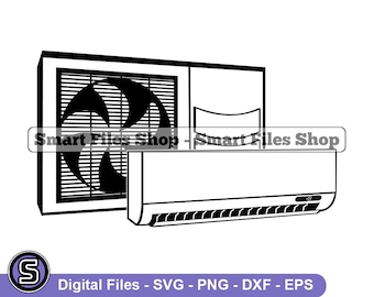 HVAC Logo Svg, HVAC Svg, Cantral Air Conditioner Svg, HVAC Dxf, HVAc Png, HVAc Clipart, HVAc Files, HVAc Eps