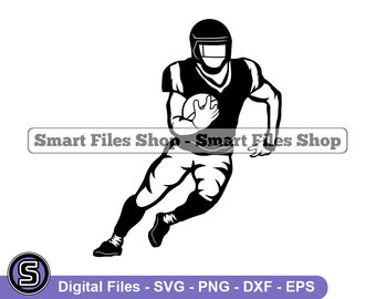 Football Player Running Back SVG, Football Svg, Football Dxf, Football Png, Football Clipart, Football Files, Eps