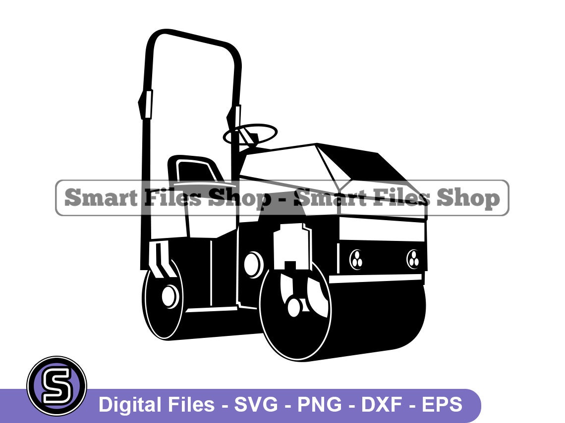 Asphalt Compactor #3 Svg, Heavy Equipment Svg, Contractor Svg, Asphalt ...