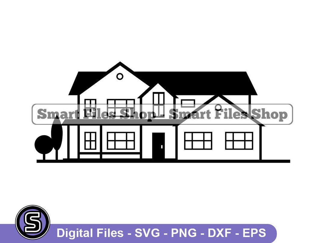 House 3 Svg, House Svg, Suburban Home Svg, Real Estate Svg, Property ...
