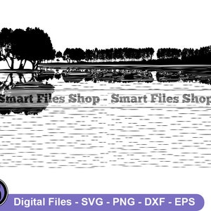 Forest and River Svg, Forest Svg, River Svg, Forest Dxf, Forest Png, Forest Clipart, Forest Files, Forest Eps