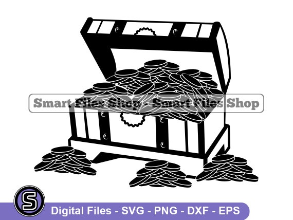 Treasure Chest Svg Treasure Svg Gold Coins Svg Treasure | Etsy