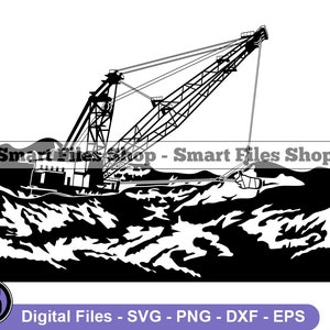 Dragline Bagger #2 Svg, Heavy Equipment Svg, Dragline Bagger Dxf, Dragline Bagger Png, Dragline Bagger Clipart, Dateien, Eps