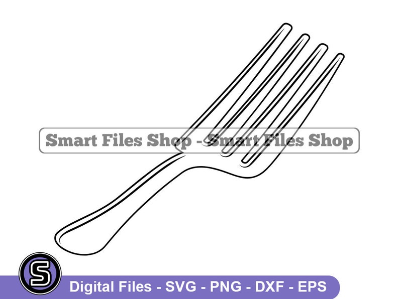 Fork Outline Svg Fork Svg Cutlery Svg Dinner Svg Lunch Etsy