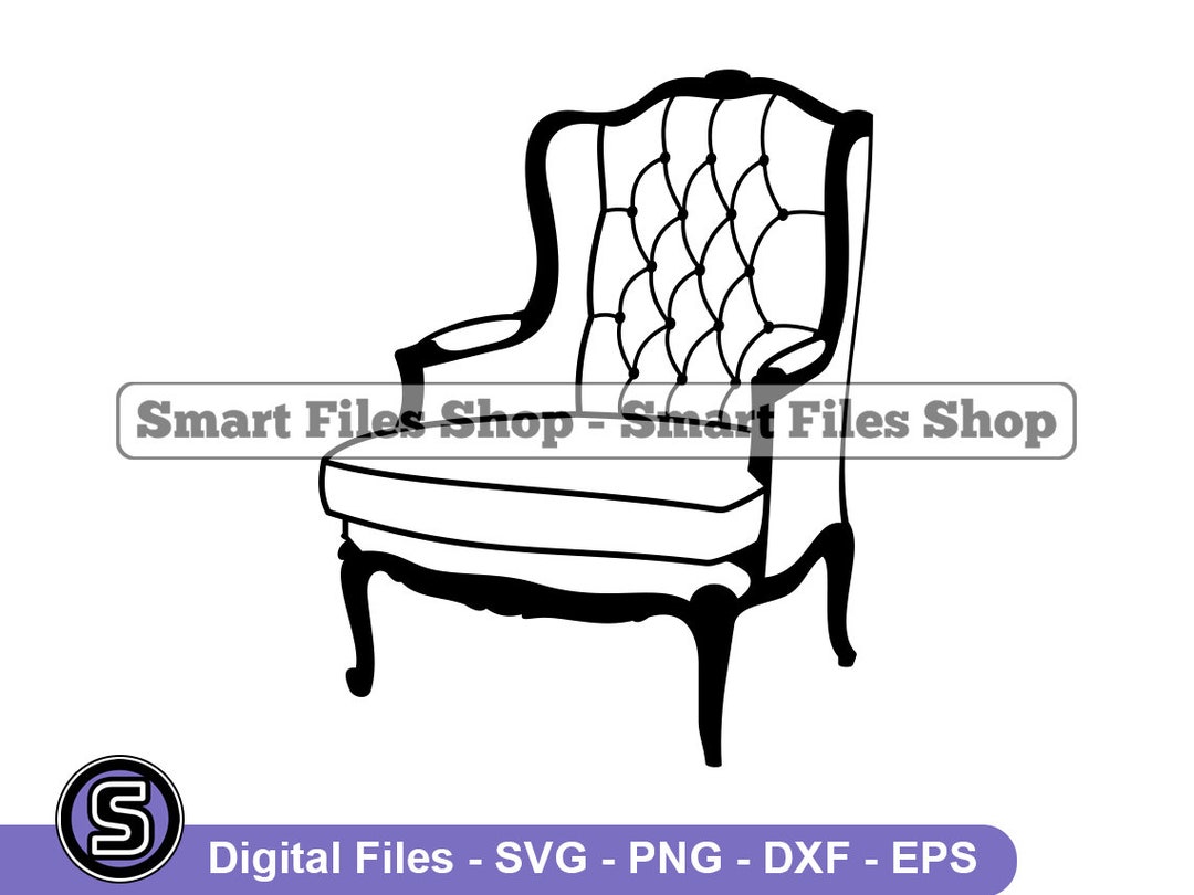 Sillón 3 svg sillón svg muebles svg sillón Dxf sillón Etsy España