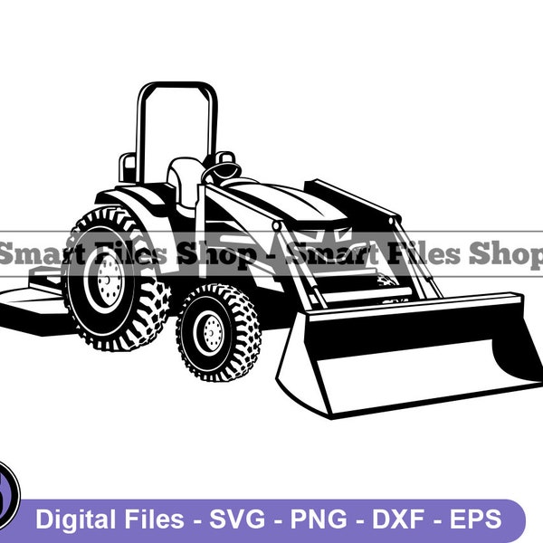 Compact Utility Tractor #2 Svg, Tractor Svg, Farming Svg, Tractor Dxf, Tractor Png, Tractor Clipart, Tractor Files, Tractor Eps