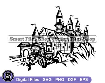 Medieval Castle SVG, Medieval Fortress SVG, Castle Svg, Castle Dxf, Castle Png, Castle Clipart, Castle Files, Eps