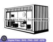 Shipping Container Home #2 SVG, Modular Home Svg, Real Estate Svg, Container Home Dxf, Container Home Png, Clipart, Files, Eps