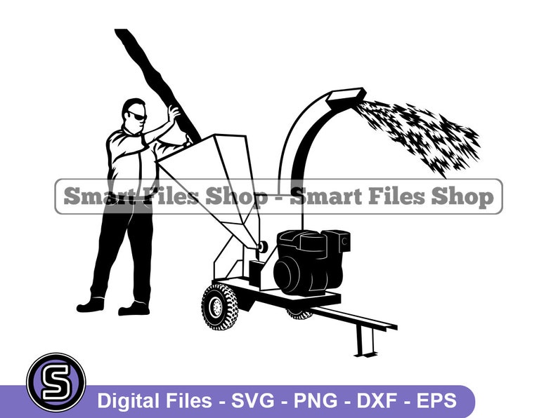 Wood Chipper #4 SVG, Wood Chipper SVG, Wood Chipper Dxf, Wood Chipper ...