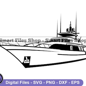 Luxury Yacht Svg, Yacht Svg, Sailing Svg, Yacht Dxf, Yacht Png, Yacht Clipart, Yacht Files, Eps