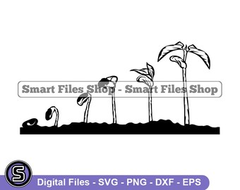 Seed Growing SVG, Plant Svg, Farming Svg, Gardening Svg, Sapling Svg, Farming Dxf, Farming Png, Farming Clipart, Farming Files, Eps