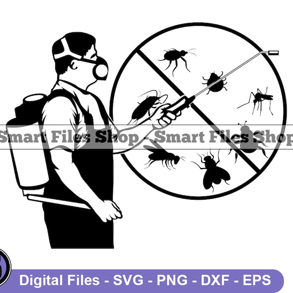 Pest Control Logo Svg, Exterminator Svg, Pest Control Company Svg, Pest Control Dxf, Pest Control Png, Pest Control Clipart, Files, Eps