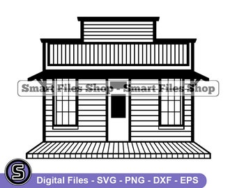 Wild West Building Svg, Wild West Svg, Western Svg, Western Architecture Svg, Wild West Dxf, Wild West Png, Wild West Clipart, Files, Eps
