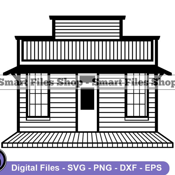 Wild West Building Svg, Wild West Svg, Western Svg, Western Architecture Svg, Wild West Dxf, Wild West Png, Wild West Clipart, Files, Eps