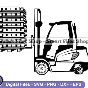 Forklift With Pallets Svg, Forklift Svg, Warehouse Svg, Forklift Dxf, Forklift Png, Forklift Clipart, Forklift Files, Eps