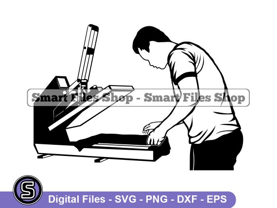 Heat Press Machine 7 Svg, T-shirt Printing Svg, Print on Demand