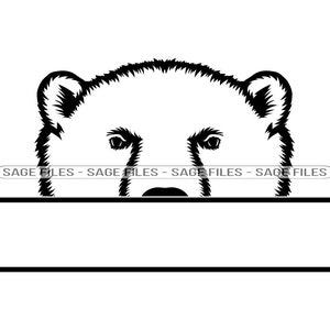 Peeking Polar Bear Svg, Polar Bear Svg, Peeking Animals Svg, Monogram Svg, Polar Bear Dxf, Polar Bear Png, Polar Bear Clipart, Files, Eps