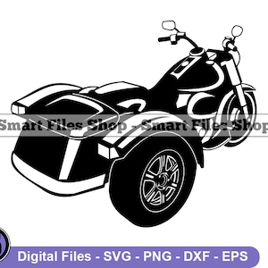 Trike Motorcycle #5 Svg, Motorcycle Svg, Motorbike Svg, Motorcycle Dxf, Motorcycle Png, Motorcycle Clipart, Motorcycle Files, Eps