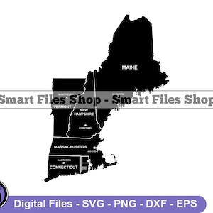 New England Map Svg, New England Svg, New England Dxf, New England Dxf, New England Png, New England Clipart, New England Dateien, Eps