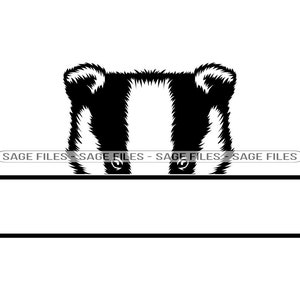 Peeking Badger Svg, Badger Svg, Peeking Animals Svg, Monogram Svg, Badger Dxf, Badger Png, Badger Clipart, Badger Files, Eps
