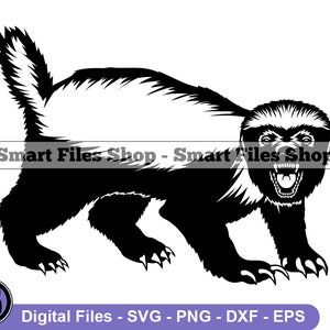 Honey Badger #4 SVG, Honey Badger SVG, Forest Creatures SVG, Honey Badger Dxf, Honey Badger Png, Honey Badger Clipart, Files, Eps