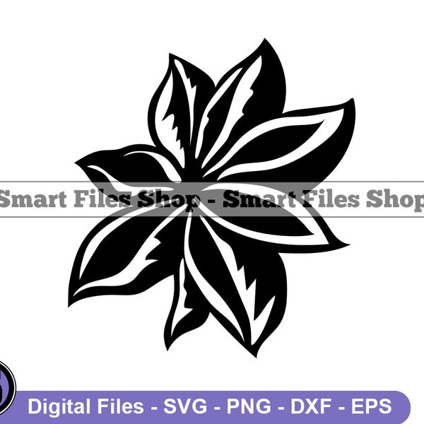 Star Anise Svg, Spice Svg, Food Svg, Star Anise Dxf, Star Anise Png, Star Anise Clipart, Star Anise Files, Star Anise Eps