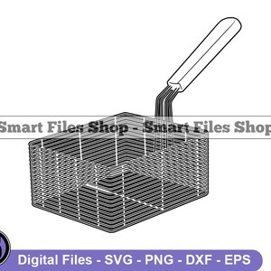 Deep Fryer Basket #2 SVG, Deep Frying Svg, Kitchen Svg, Cooking Svg, Deep Fryer Dxf, Deep Fryer Png, Deep Fryer Clipart, Files, Eps