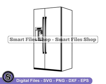 Refrigerador Svg, Congelador Svg, Cocina Svg, Refrigerador Dxf, Refrigerador Png, Refrigerador Clipart, Archivos de refrigerador, Eps