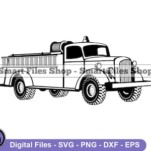 Vintage Fire Truck Svg, Fire Truck Svg, Fire Engine Svg, Fire Truck Dxf, Fire Truck Png, Fire Truck Clipart, Fire Truck Files, Eps